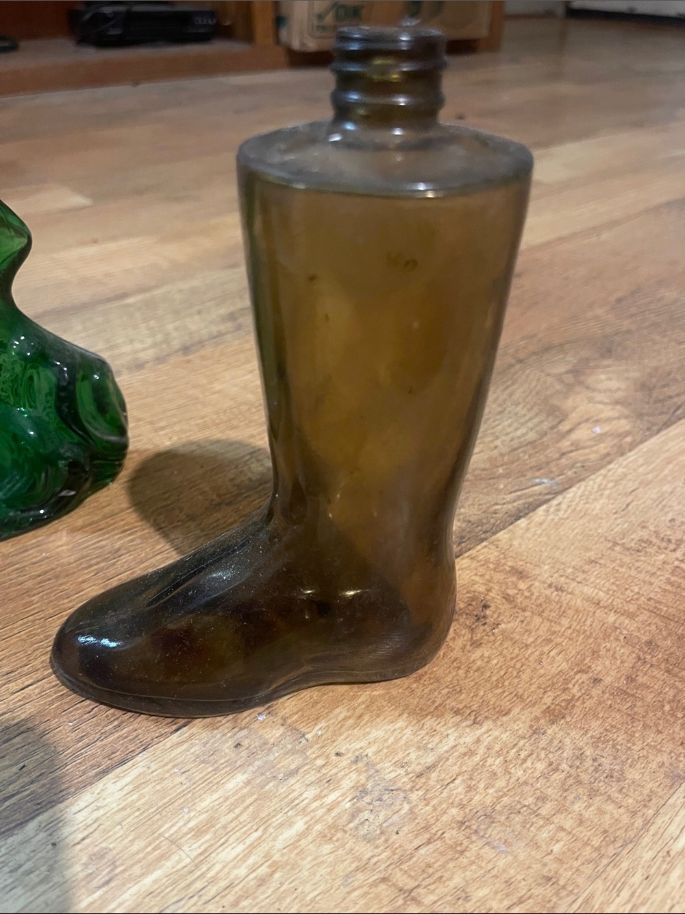 Vintage Avon Brown Glass Boot Decanter